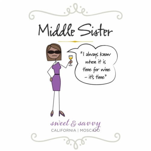 Middle Sister Sweet & Sassy Moscato California White Wine Perspective: left