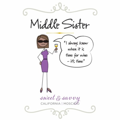 Middle Sister Sweet & Sassy Moscato California White Wine Perspective: left