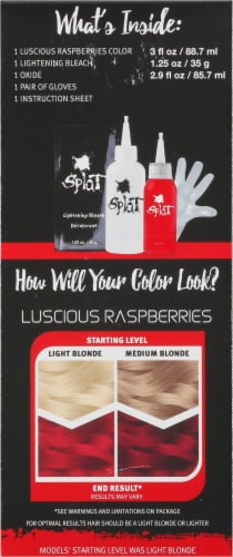 Splat Luscious Raspberries One Application Long Lasting Hair Color Kit Perspective: left