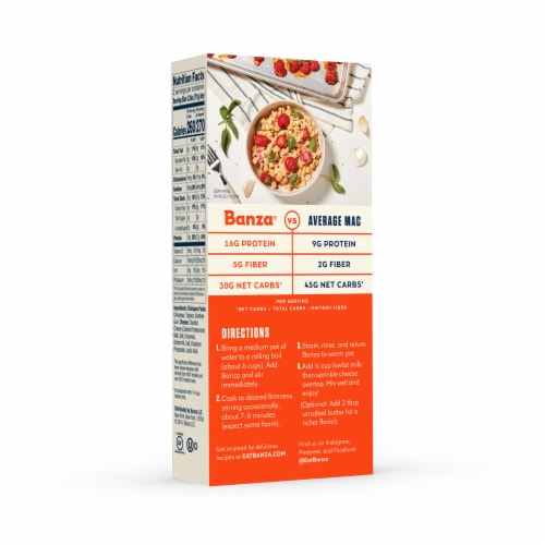 Banza® Mac & Cheese Shells + White Cheddar Chickpea Pasta Perspective: left