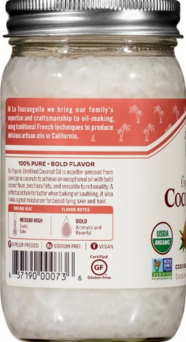 La Tourangelle Organic Virgin Coconut Oil Perspective: left