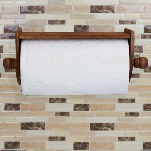 Wood Paper Towel Holder Wall-Mount Kitchen/Bar/Bath/Log Cabin