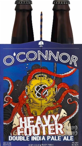 O'Connor Brewing Company Heavy Footer Double IPA Craft Beer Perspective: left