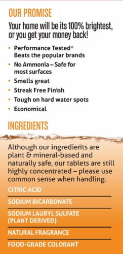 Dazz® Bathroom Cleaner Mandarin Orange Refill Tablets Perspective: left