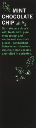 Cream + Sugar Mint Chocolate Chip Ice Cream Cookie Sandwich Perspective: left
