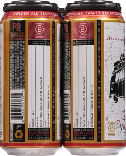 Roadhouse Brewing Co. Family Vacation Golden Ale Perspective: left