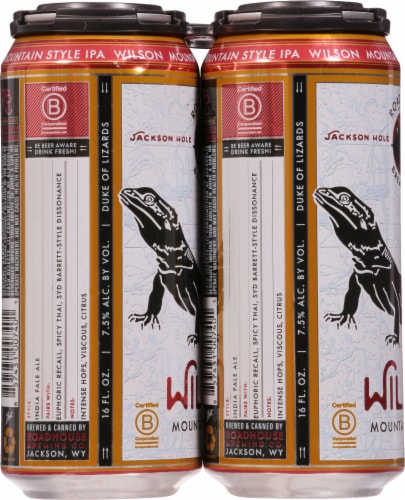 Roadhouse Brewing Co. Wilson Mountain Style IPA Beer Perspective: left