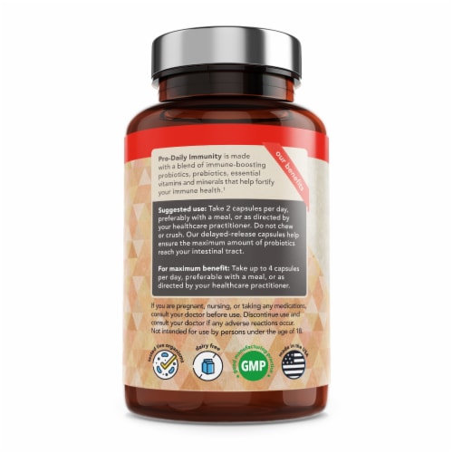 Vitamin Bounty Pro-Daily Immunity Probiotic Capsules Perspective: left