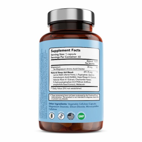 Vitamin Bounty Get Your Sleep Natural Sleep Aid Melatonin Supplement Perspective: left