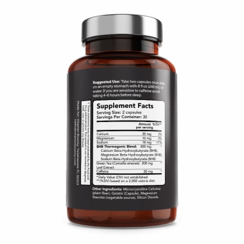 Vitamin Bounty Burn On Keto Calorie Burning Thermogenic Capsules Perspective: left