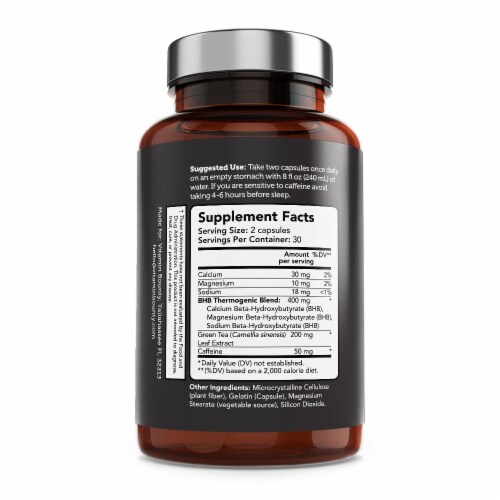 Vitamin Bounty Burn On Keto Calorie Burning Thermogenic Capsules Perspective: left