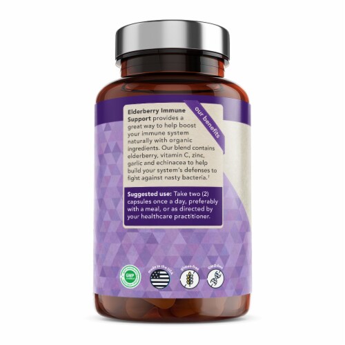 Vitamin Bounty Gluten-Free Elderberry Immune Support Supplement Perspective: left