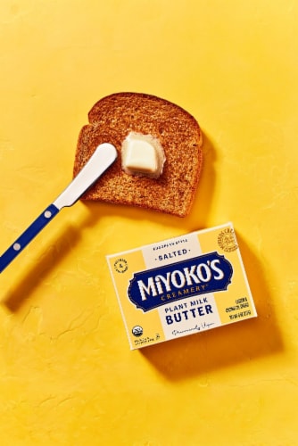 Miyoko's Creamery Salted European Style Plant Milk Butter 8 oz Perspective: left