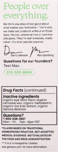Genexa Organic Allergy Care Non-Drowsy Acai Berry Flavor Allergy & Decongestant Chewable Tablets Perspective: left