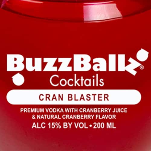 Buzzballz Cran Blaster Cranberry Cocktail Perspective: left