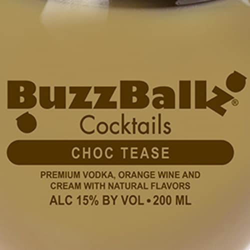 Buzzballz Choc Tease Chocolate Cocktail Perspective: left