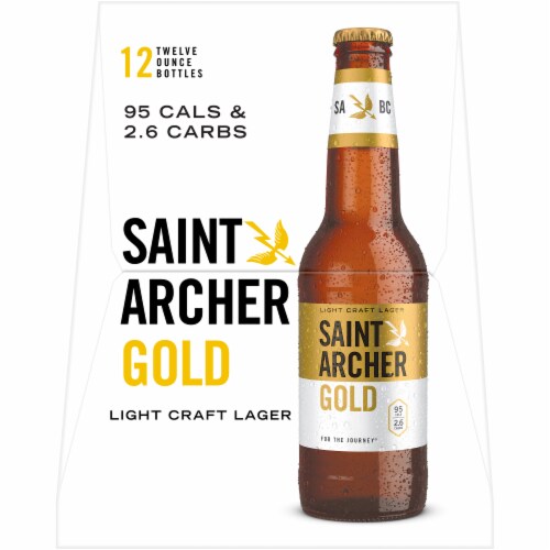 Saint Archer Gold Light Craft Lager Beer 12 Count Perspective: left