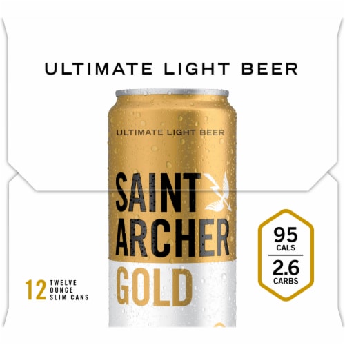 Saint Archer Gold Light Craft Lager Beer Perspective: left