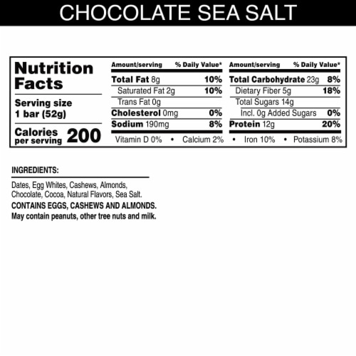 RXBAR Chocolate Sea Salt Protein Bar Perspective: left