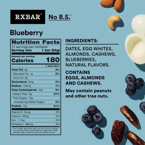 RXBAR Blueberry Protein Bars Perspective: left