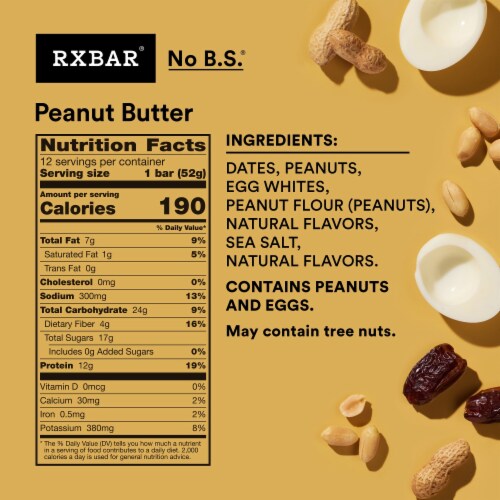 RXBAR Peanut Butter Protein Bars Perspective: left
