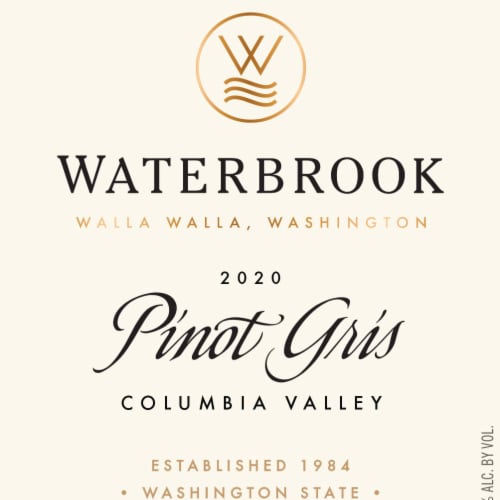 Waterbrook Pinot Gris Washington White Wine Perspective: left