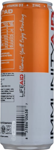 Lifeaid ImmunityAid® Orange Burst Supplement Drink Can Perspective: left
