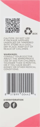 SOS Electrolyte Watermelon Drink Mix Packets Perspective: left