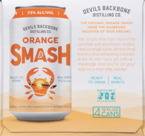 Devils Backbone Brewing Company Orange Smash Spiked Seltzer Perspective: left