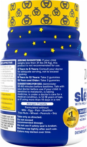 Zarbee's Natural Berry Flavor Children's Sleep with Melatonin Gummies Perspective: left