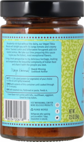 Maya Kaimal® Vegan Tikka Masala Indian Simmer Sauce Perspective: left