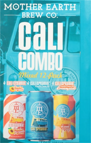 Mother Earth® Cali Combo Variety Pack Cream Ale Craft Beer Perspective: left
