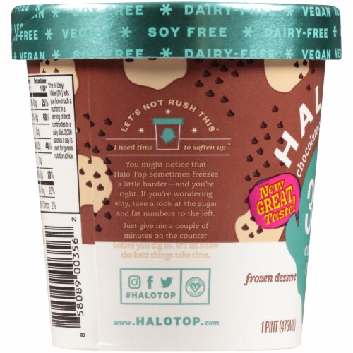 Halo Top Chocolate Chip Cookie Dough Light Ice Cream, 16 fl oz