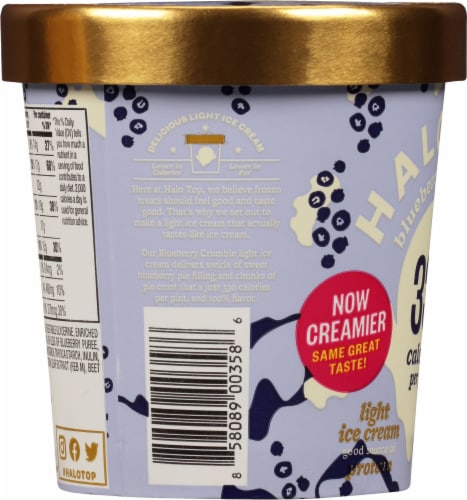 Halo Top® Blueberry Crumble Ice Cream Perspective: left
