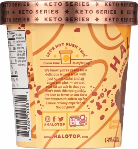 Halo Top® Caramel Butter Pecan Keto Frozen Dessert Perspective: left