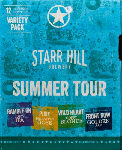 Starr Hill Seasonal Sampler Beer Perspective: left