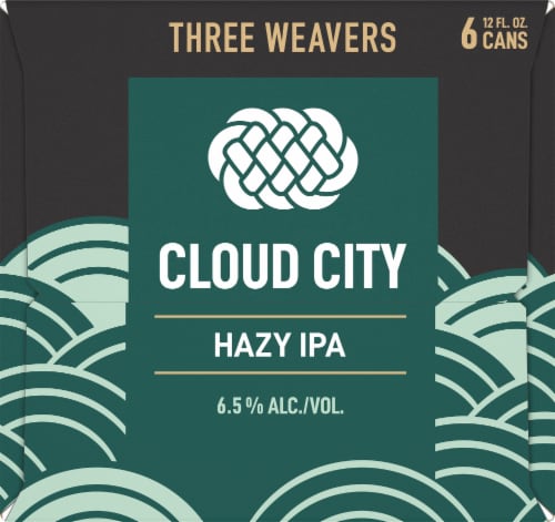 Three Weavers Brewing Cloud City Hazy IPA Perspective: left