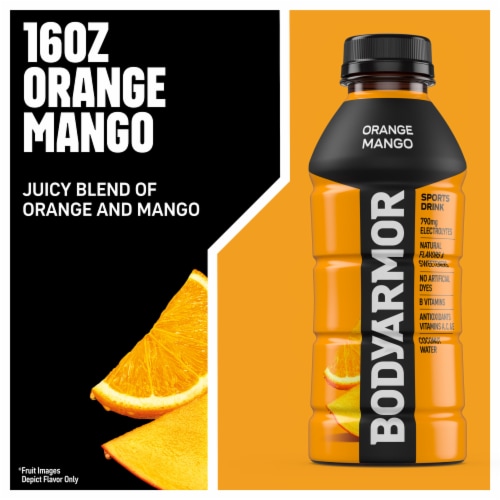 BODYARMOR® Sports Drink Orange Mango Bottle Perspective: left