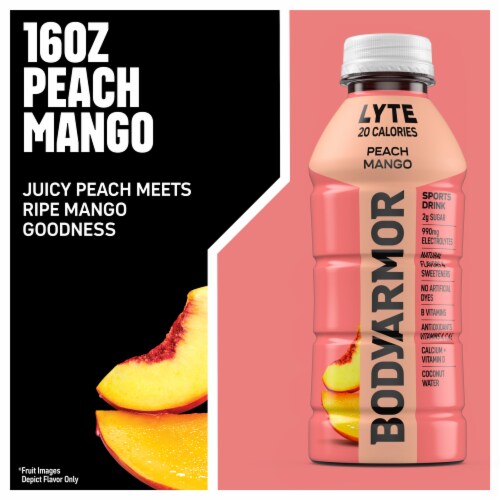 BODYARMOR® Lyte Peach Mango Sports Drink Bottles Perspective: left