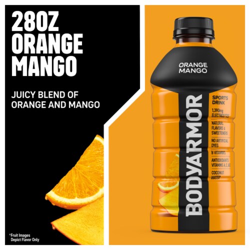 BODYARMOR® Sports Drink Orange Mango Bottle Perspective: left