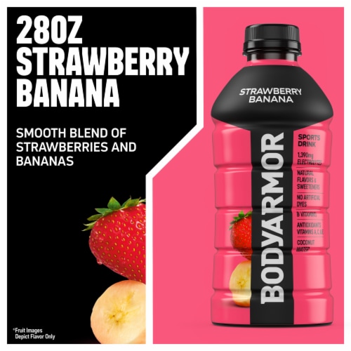 BODYARMOR SuperDrink Strawberry Banana Sports Drink Perspective: left