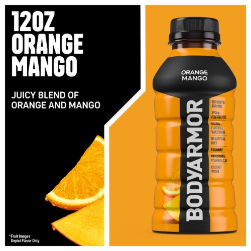 BODYARMOR SuperDrink Orange Mango Sports Drink Perspective: left