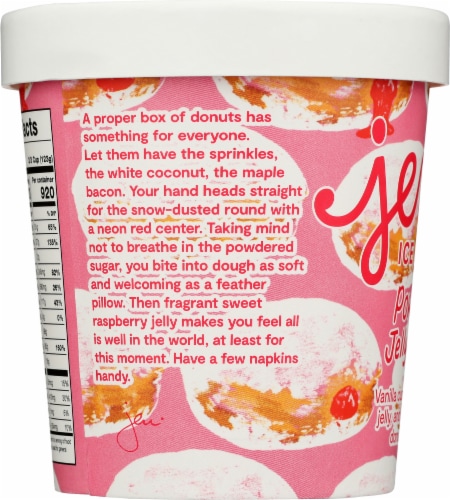 Jeni's Raspberry Rose Jelly Donut Ice Cream Perspective: left