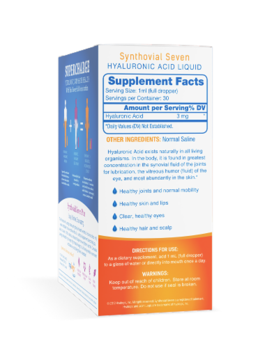 Synthovial Seven Liquid HA + 30 caps of Resveratrol & Grape Seed Extract Perspective: left