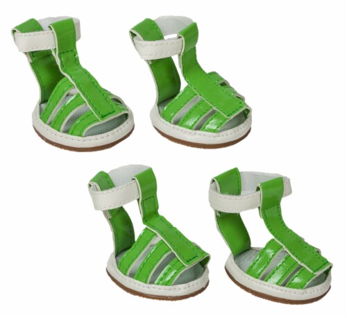 Pet Life Buckle-Supportive Pvc Waterproof Pet Sandals Shoes - Set Of 4 Perspective: left