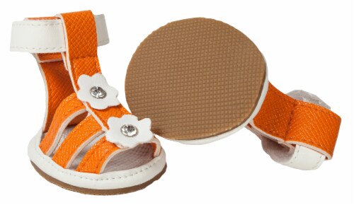 Pet Life Buckle-Supportive Pvc Waterproof Pet Sandals Shoes - Set Of 4 Perspective: left