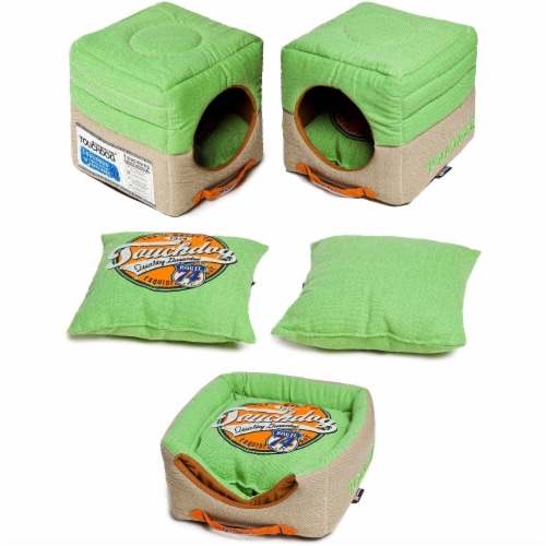 Pet Life PB31GNLG Touchdog Convertible and Reversible Squared 2-in-1 Dog Bed Perspective: left