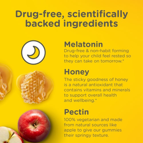 Zarbee's Children's Natural Berry Melatonin Gummies Perspective: left