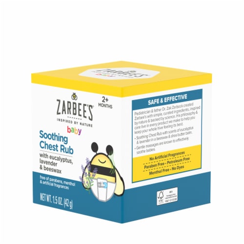 Zarbee's Baby Soothing Chest Rub, Eucalyptus, Lavender Perspective: left