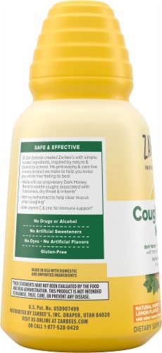 Zarbee's® Cough Syrup + Mucus Adult Dietary Supplement Perspective: left